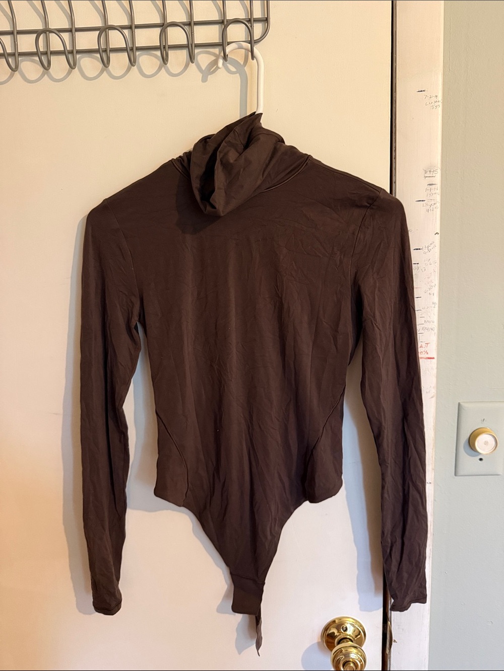 Brown LululemonLong Sleeve Turtleneck Bodysuit